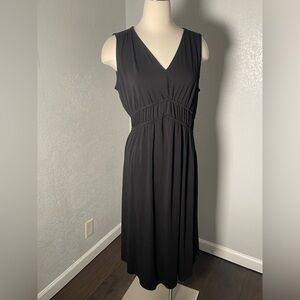 Joie Black V-Neck Midi Dress
